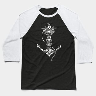 Anchor - Intricate pattern in White Baseball T-Shirt